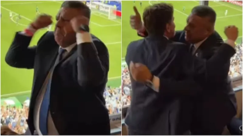 El efusivo festejo de Chiqui Tapia desde un palco en el triunfo de la Selección argentina ante Argelia