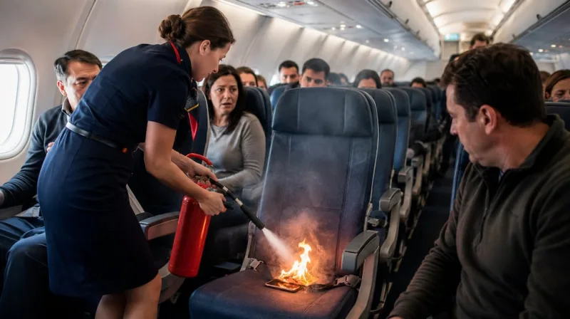 Viajaba de Londres a Las Vegas cuando su celular se incendió: cómo actuó la tripulación